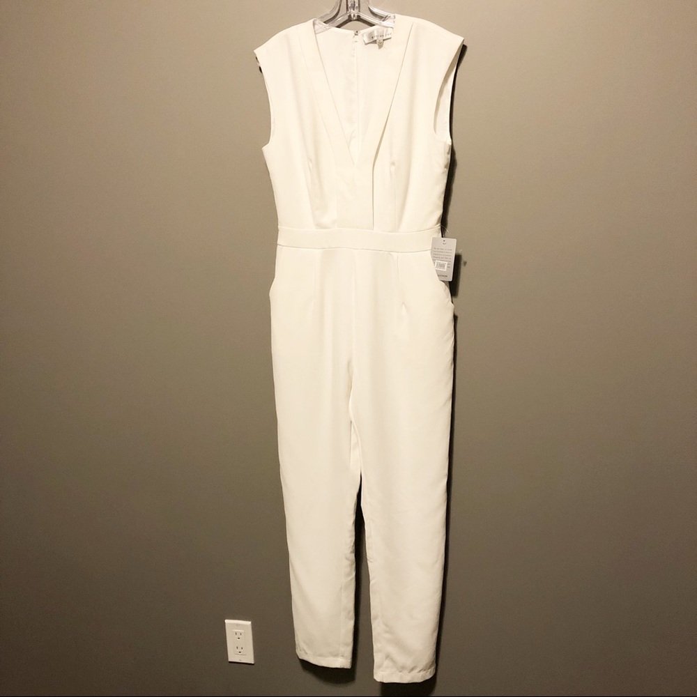 Adelyn Rae Shae Ankle Jumpsuit: White - Picture 8 of 8